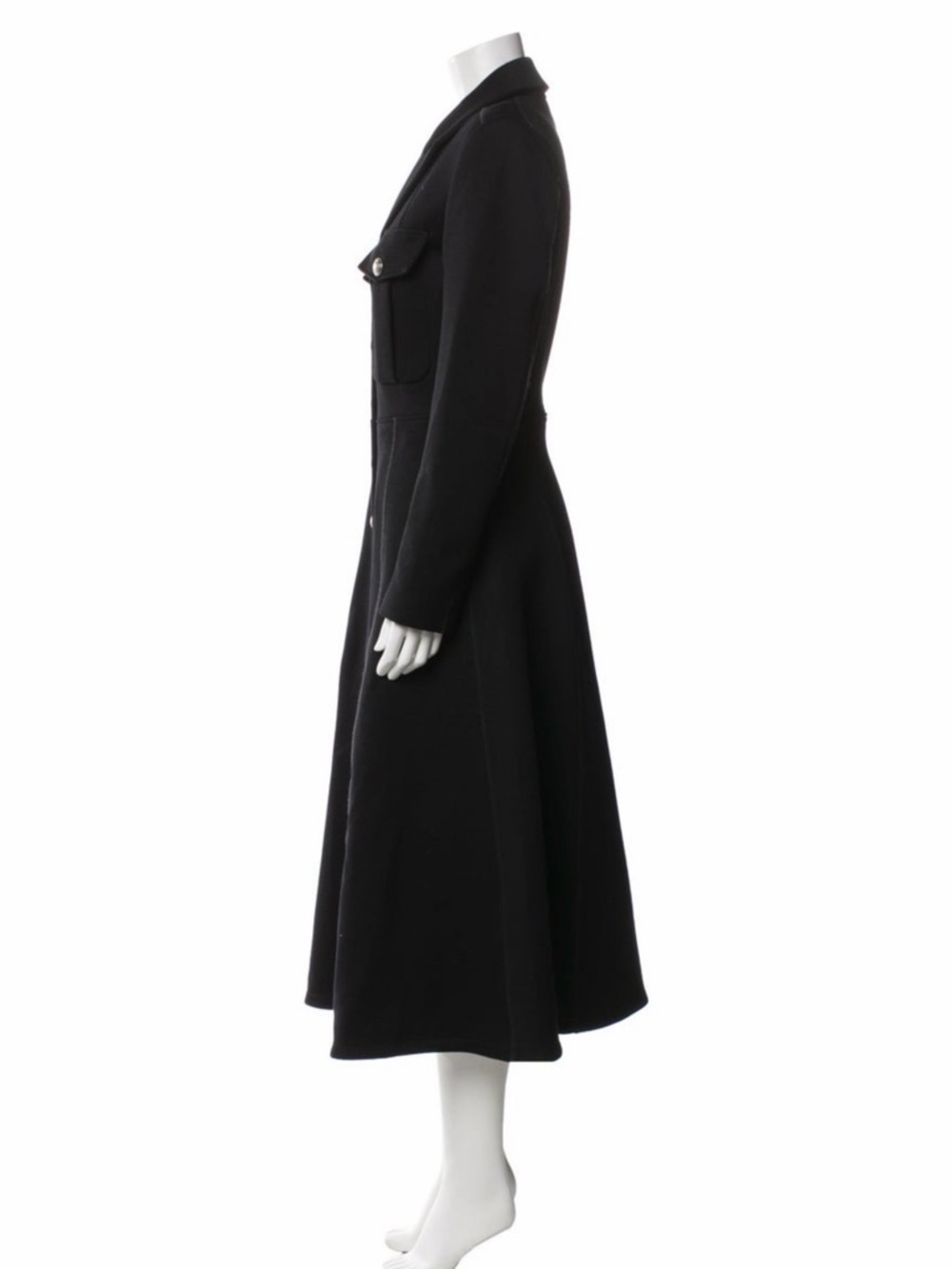 Burberry Black Long Button-Front Coat Dress - Picture 2 of 3